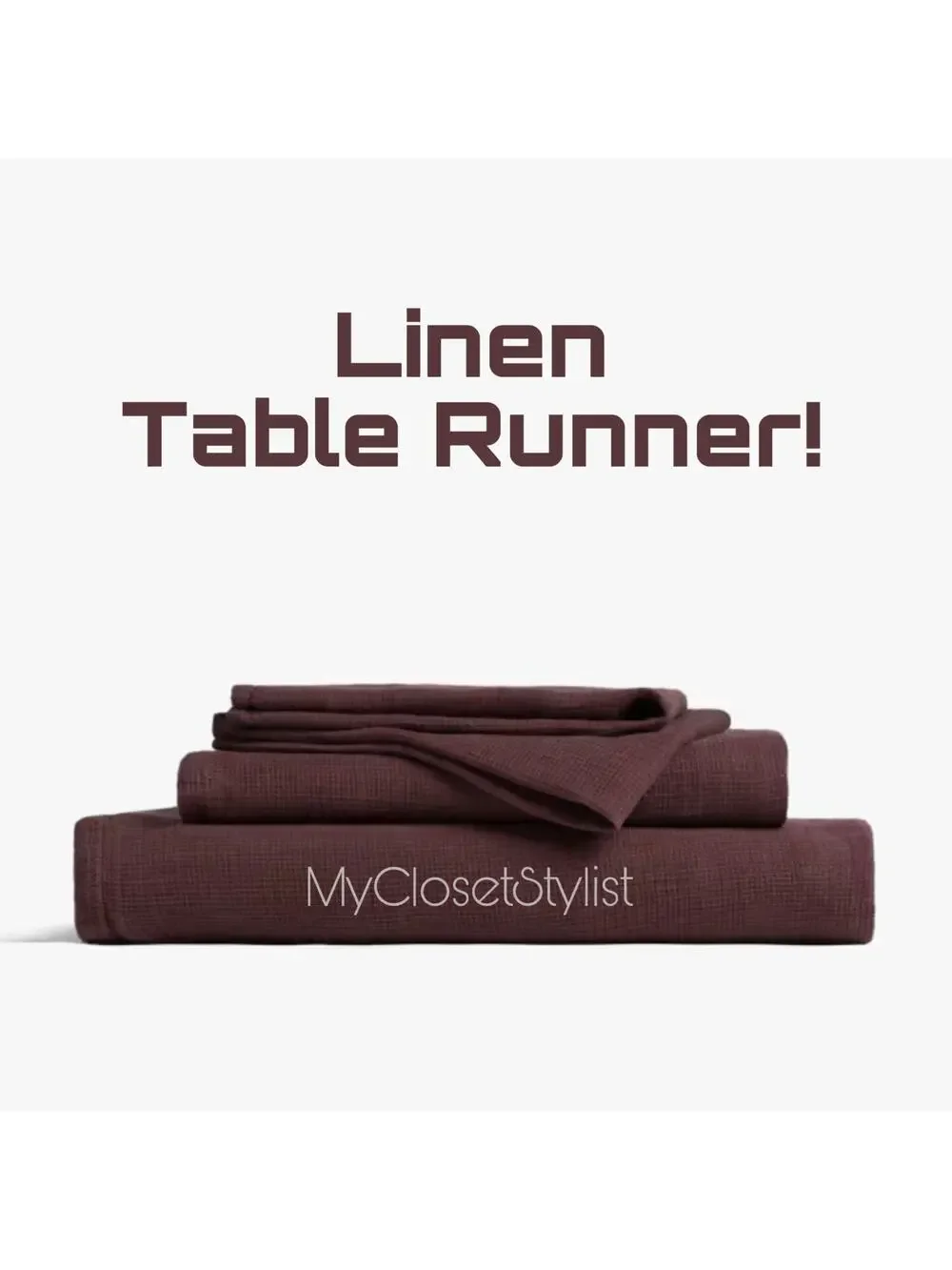Parachute LINEN Waffle Table Runner Cabernet NWT! New Tags OS 16